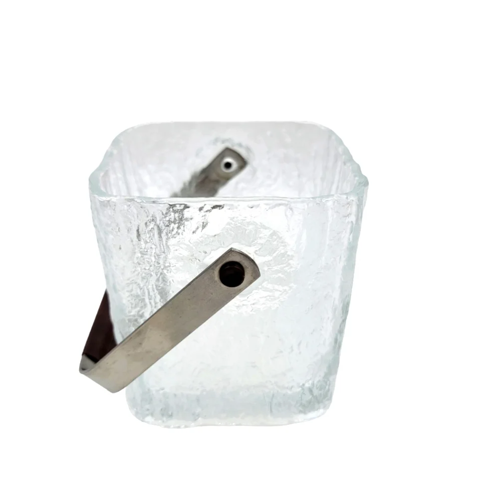 Vintage 1960s Century Modern Crystal Glass Original Ice Bucket
